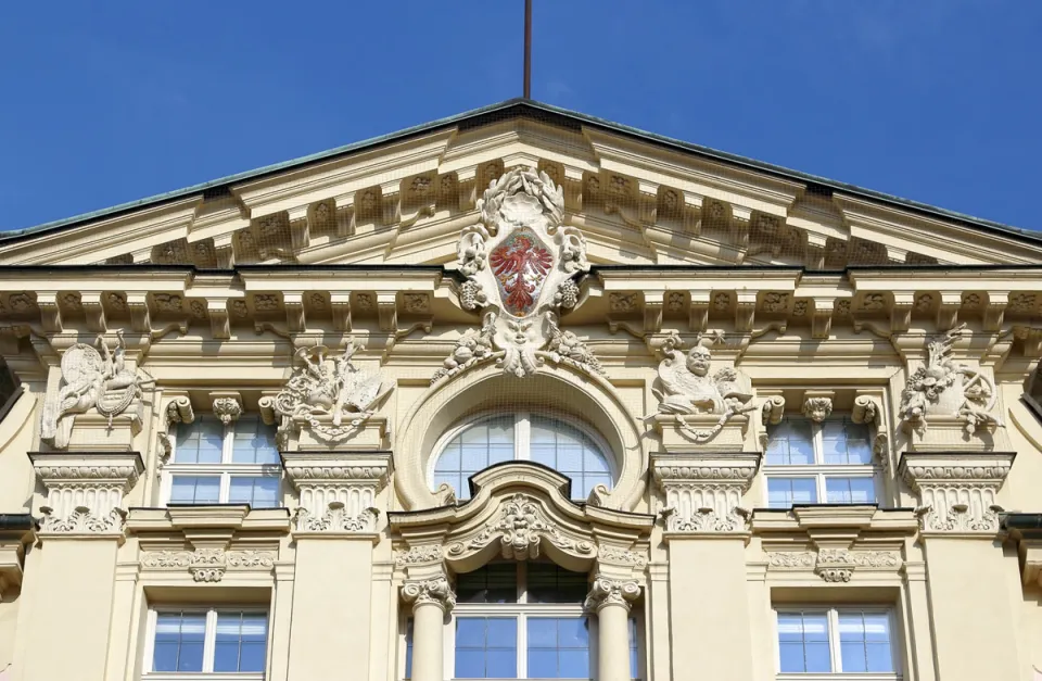 Altes Landhaus, Detail der Fassade des Risalits