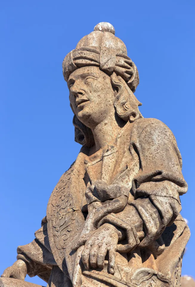 Sanktuarium Bom Jesus de Matosinhos, Detail der Statue des Propheten Baruch