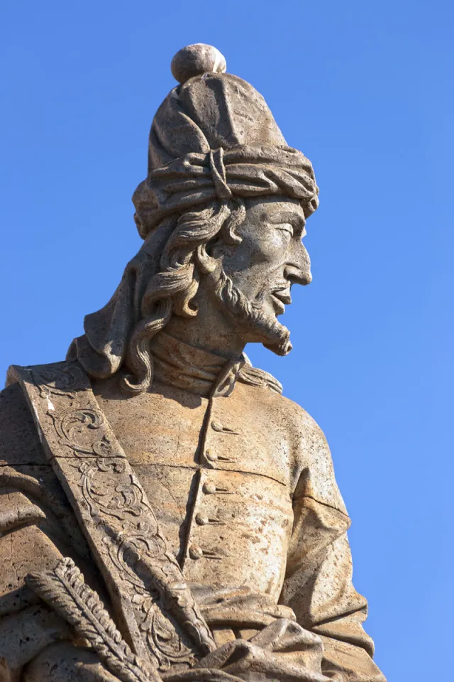 Sanktuarium Bom Jesus de Matosinhos, Detail der Statue des Propheten Joel