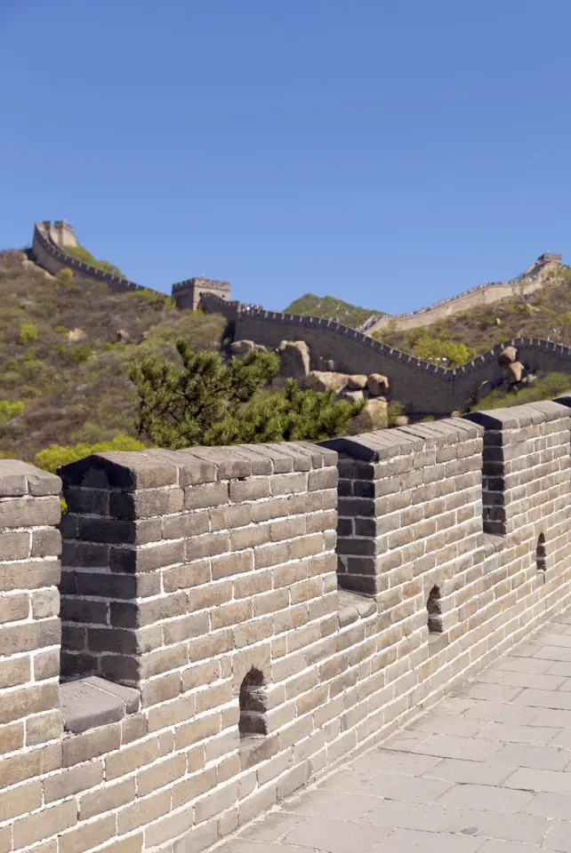 Große Mauer bei Badaling, Detail des Mauerwerks des nördlichen Abschnitts