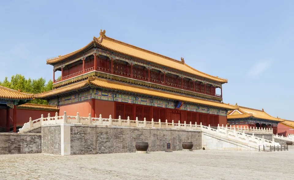 Verbotene Stadt, Pavillon der Verbreitung von Rechtschaffenheit (Hongyi Pavillon), Südostansicht Verbotene Stadt, Pavillon der Verbreitung von Rechtschaffenheit (Hongyi Pavillon), Südostansicht