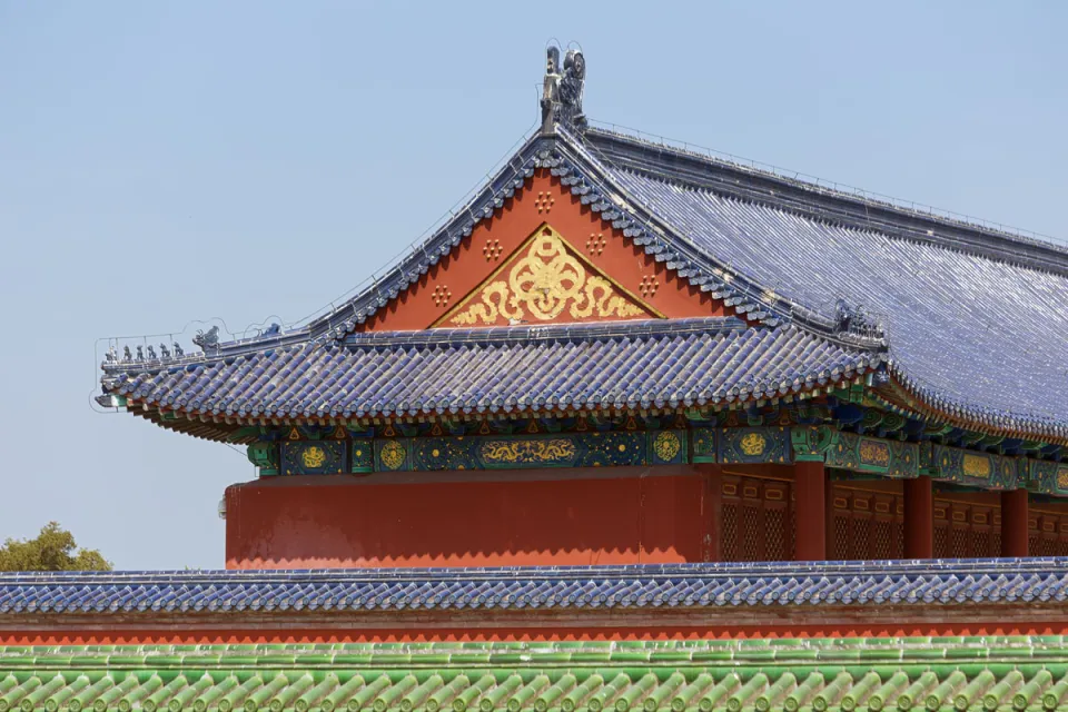 Himmelstempel, westliche Nebenhalle, Dach