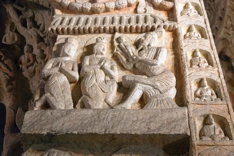 Yungang-Grotten, Detail eines Reliefs der Kaverne 6