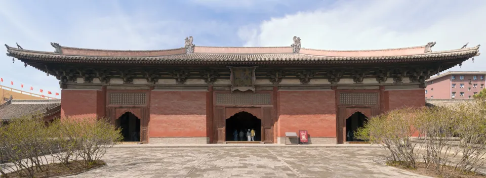 Shanhua-Tempel, Kostbare Halle des großen Helden, Südansicht