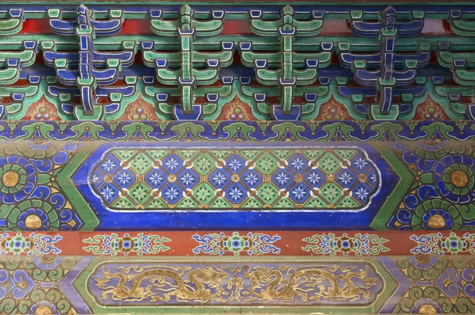 Ming Changling-Mausoleum, Ling'en-Tor, Detail des Innenraums