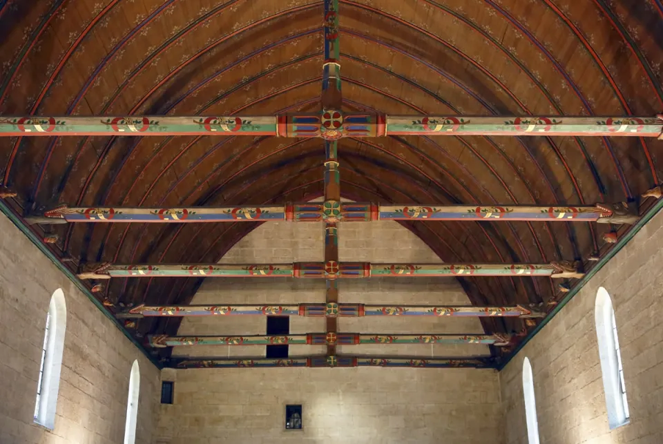 Hospices de Beaune, hölzernes Tonnengewölbe des Armensaals