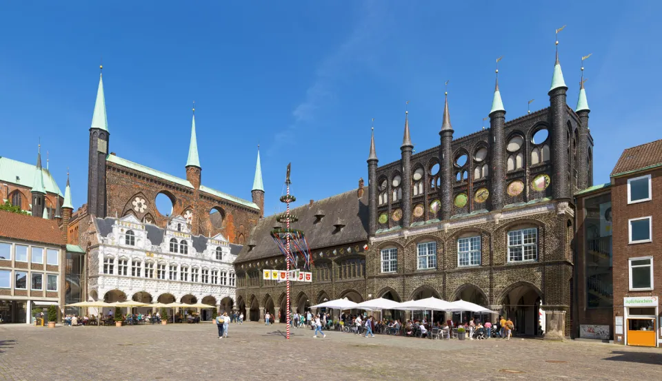 Lübecker Rathaus, Sicht vom Markt