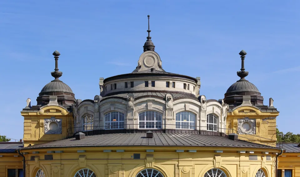Széchenyi-Heilbad, Dach des zentralen Baukörpers