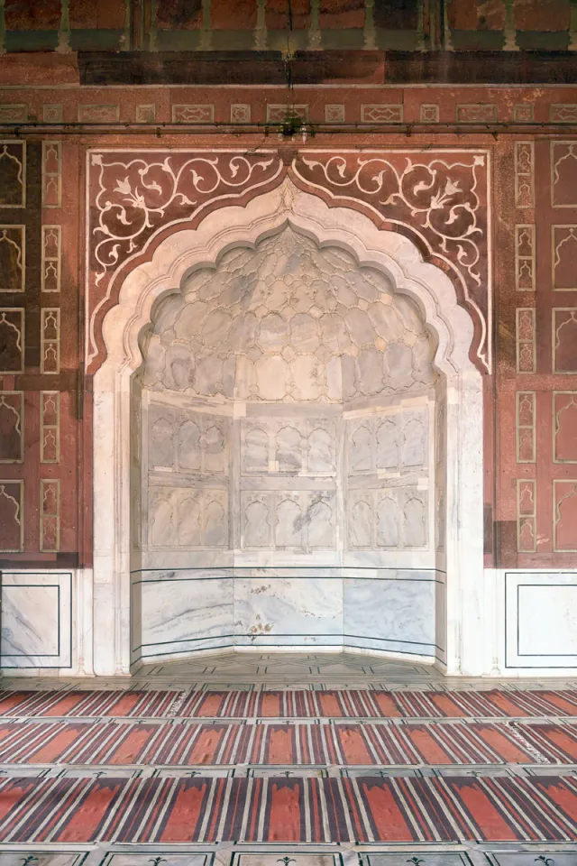 Jama Masjid von Delhi, Gebetshalle, Mihrab einer der Seitenhallen