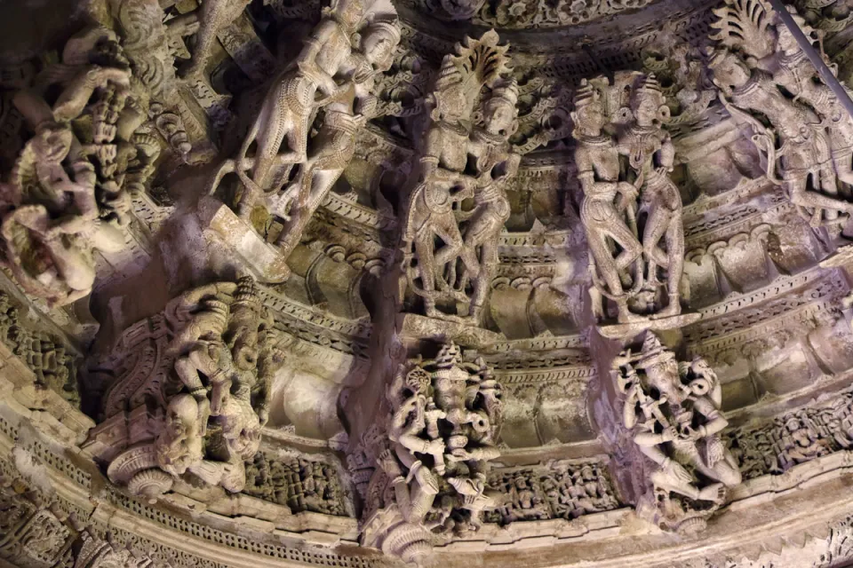 Festung Jaisalmer, Chandraprabhu Jain-Temple, Detail der Mandapakuppel