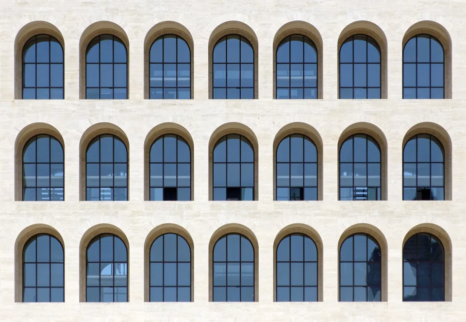 Palast der italienischen Zivilisation, Detail der Fassade