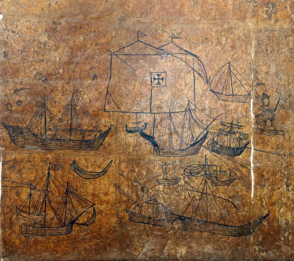 Fort Jesus, portugiesische Wandmalereien (Graffiti)