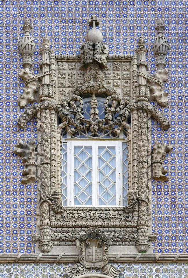 Nationalpalast von Pena, neomanuelinisches Fenster