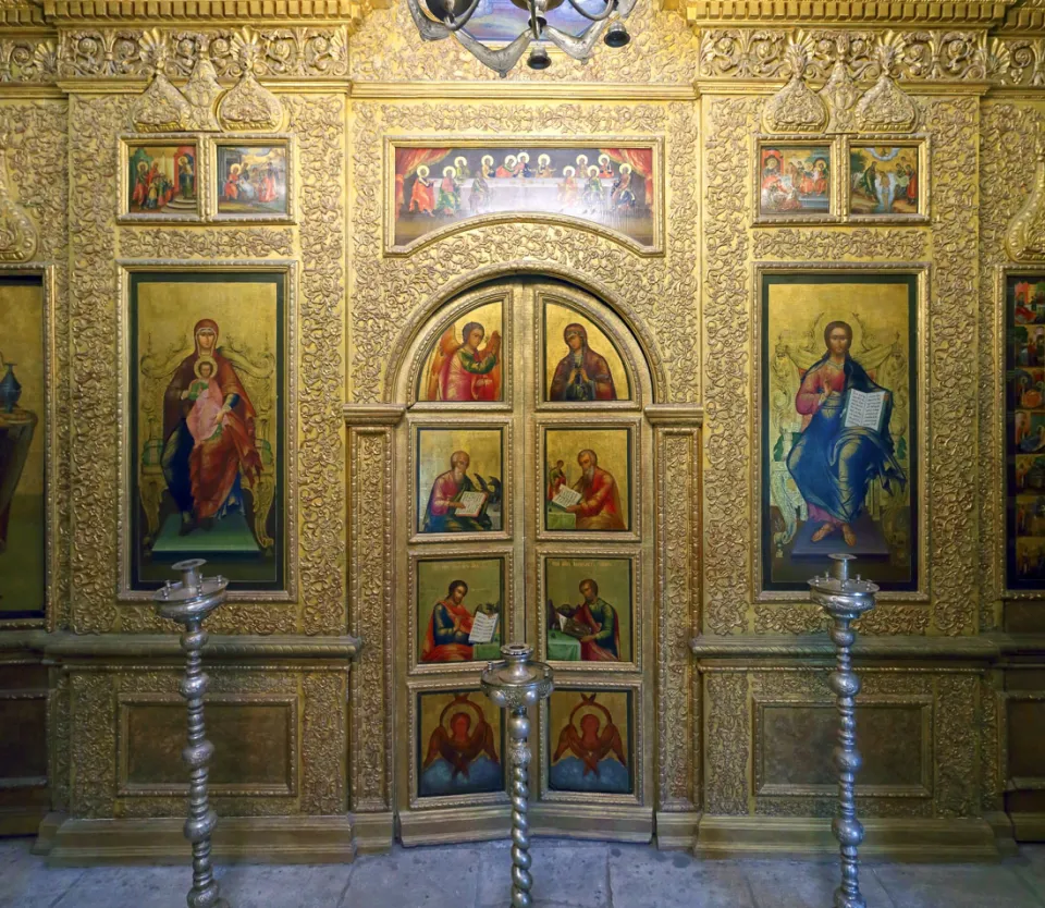 Basilius-Kathedrale, Kirche des Heiligen Nikolaus des Wundertäters, Detail der Ikonostase