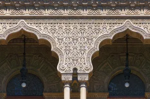 Palast von Manguinhos (Maurischer Pavilion), Detail der Arkaden mit Ornamenten