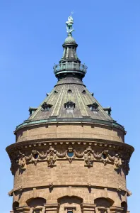 Mannheimer Wasserturm, oberer Baukörper und Dach