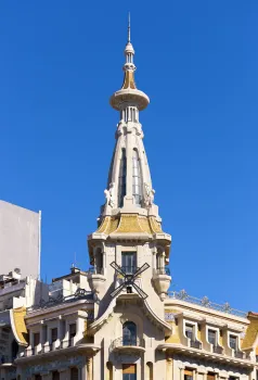 Confitería del Molino, Detail der Fassade mit Turm