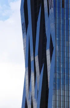 Donau City Towers, DC Tower 1, Detail der Fassade