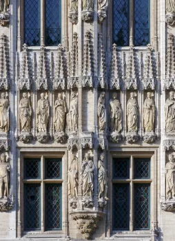 Brüsseler Rathaus, Detail der Fassade des linken Flügels