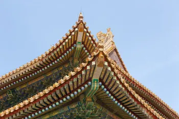 Verbotene Stadt, Tor der höchsten Harmonie, Detail des Daches
