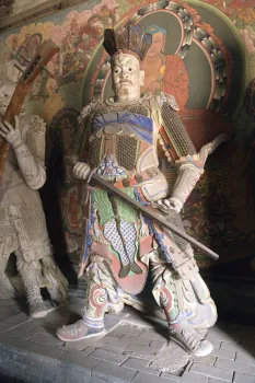 Shanhua-Tempel, Kostbare Halle des großen Helden, Statue einer Schutzgottheit
