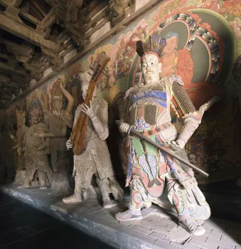 Shanhua-Tempel, Kostbare Halle des großen Helden, Statuen von Schutzgottheiten