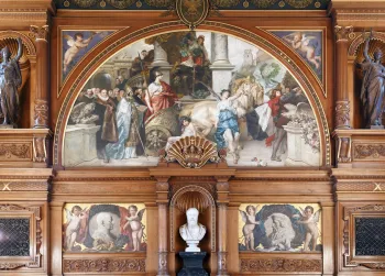 Alte Universität Heidelberg, Aula, Gemälde der Stirnseite