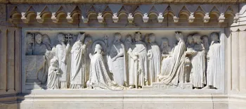 Fischerbastei, Reiterstandbild König Stephans I., südliches Relief