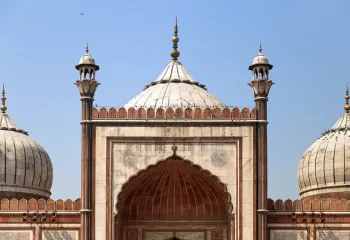 Jama Masjid von Delhi, Gebetshalle, oberer Teil des Iwans