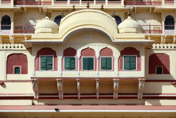 Stadtpalast von Jaipur, Chandra Mahal, Detail der Fassade