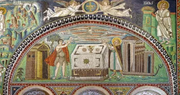 Basilika San Vitale, Mosaik des Chorraums mit der Darstellung der Geschichte von Abraham und Melchisedek