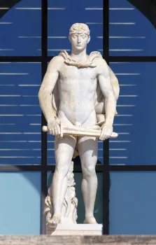 Palast der italienischen Zivilisation, allegorische Statue „Heldentum“