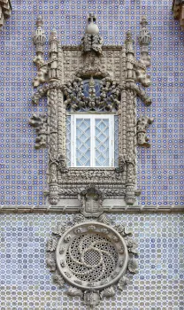 Nationalpalast von Pena, neomanuelinisches Fenster und Fensterose